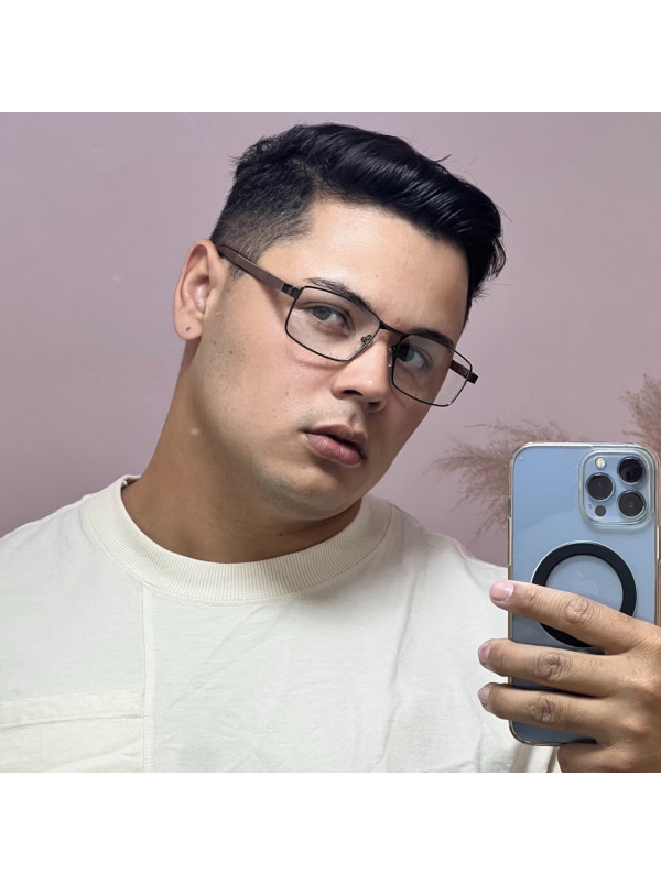 Armação de Óculos 81007 Quadrado Marrom